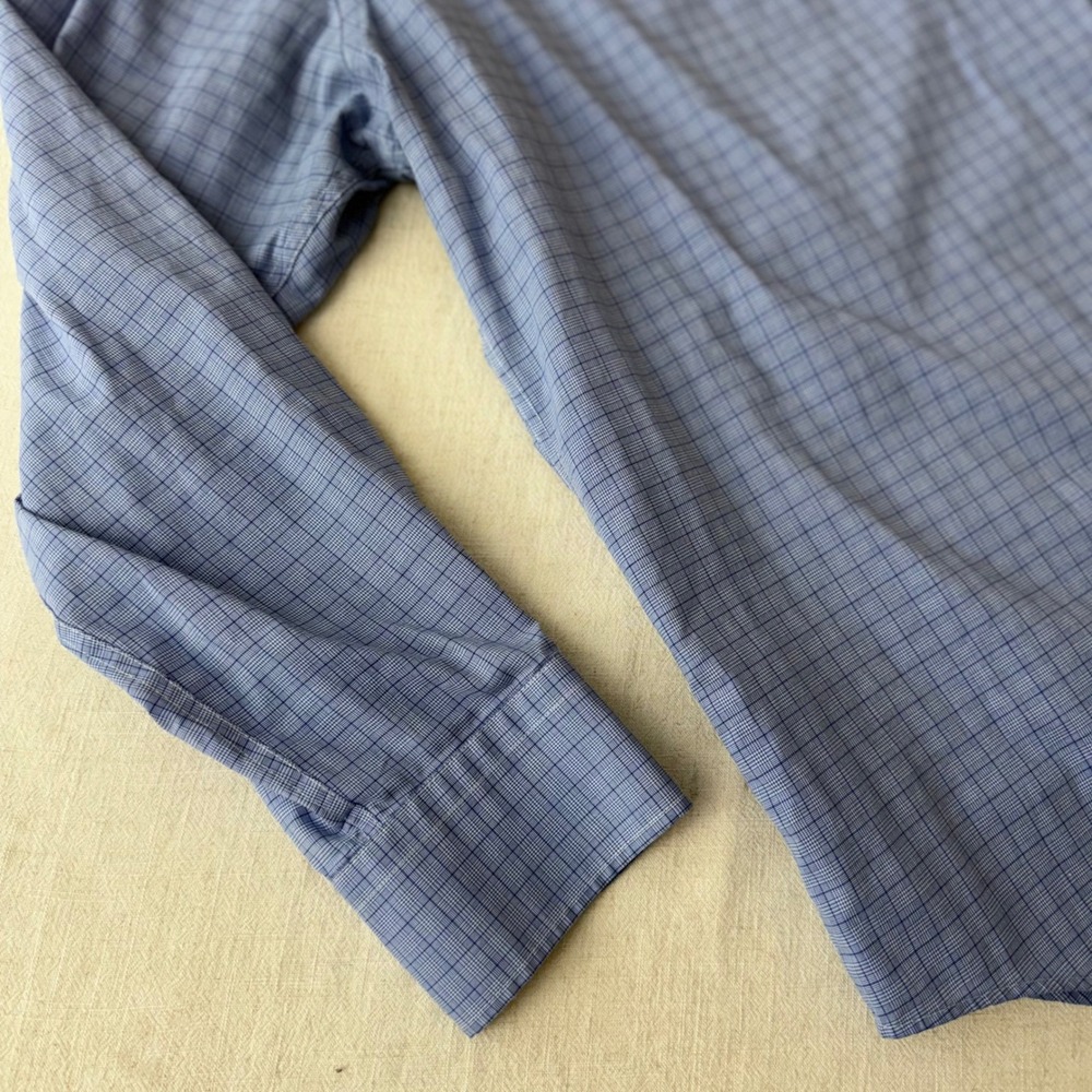 Lauren Ralph Lauren Mens Classic Fit Non Iron Blue Check Dress Shirt 16 32/33 - Picture 3 of 7
